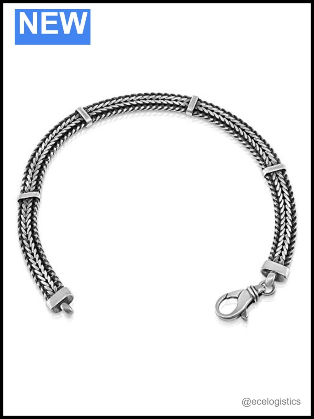 Italian 925 Sterling Silver Men's Link Bracelet Lobster Clasp 7-10 Inches